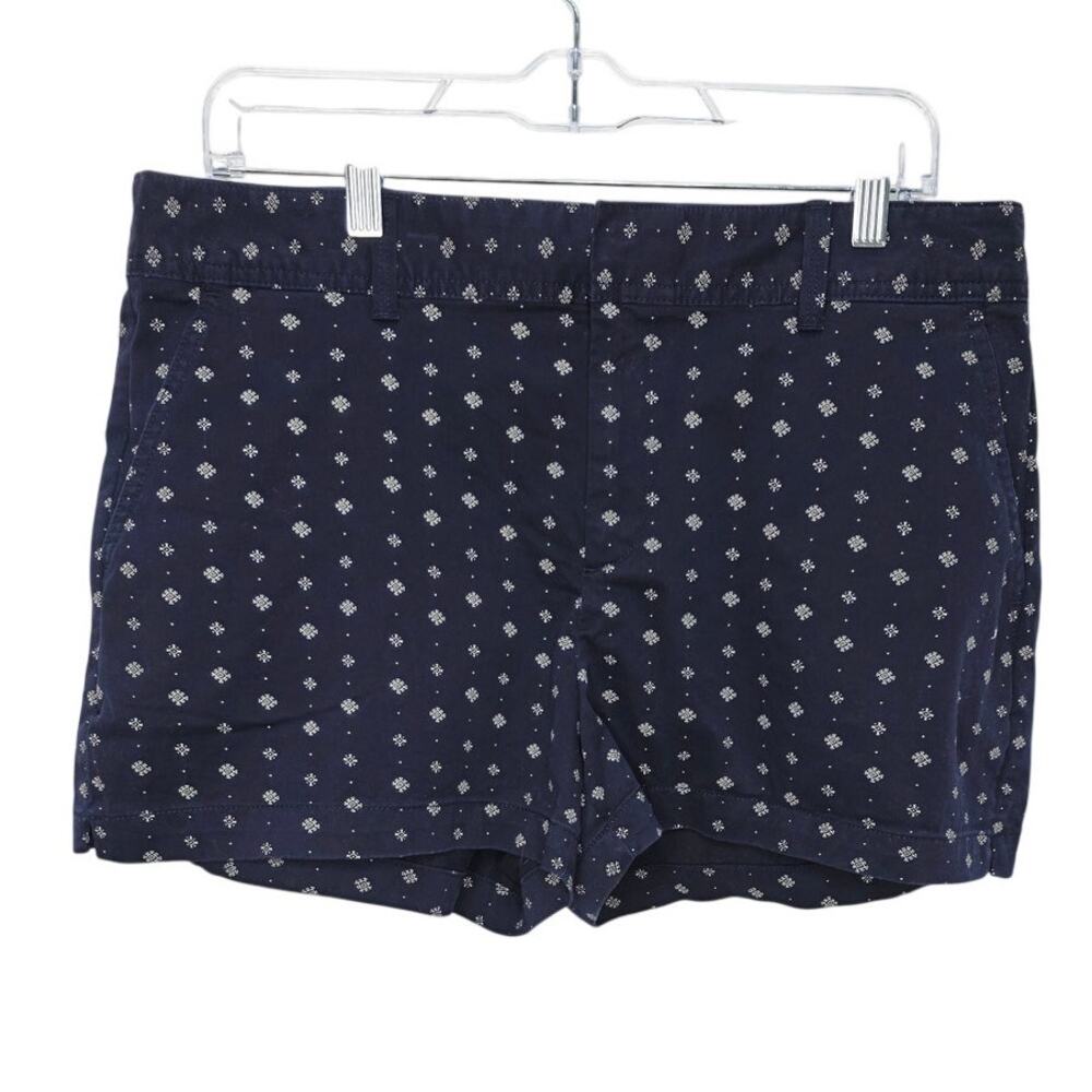 Gap  City Shorts Navy Blue Print Casual Women's 3" Preppy Summer Shorts 14